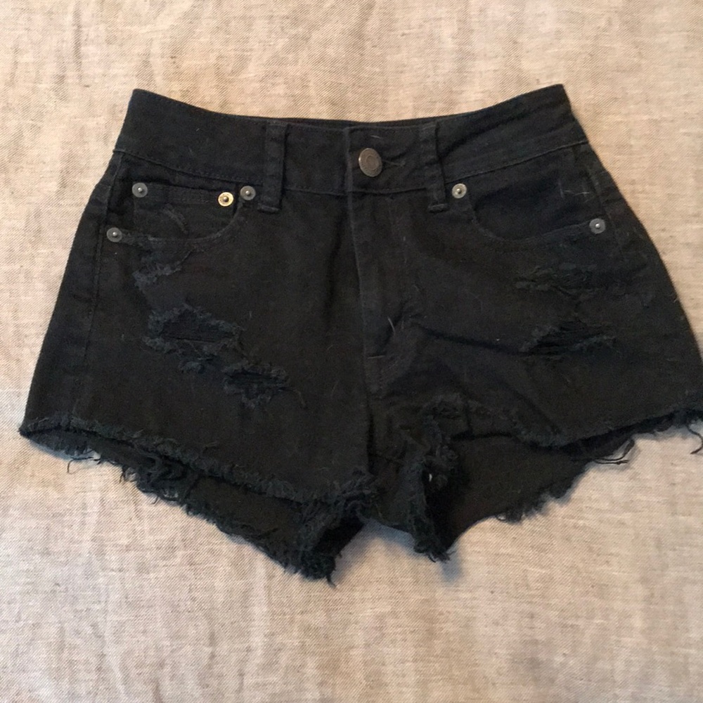 American Eagle Black High Waisted Shorts